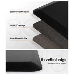 Anti Fatigue Mat Standing Desk Rug Kitchen Home Office Foam Black 50X80Cm - thumbnail 4