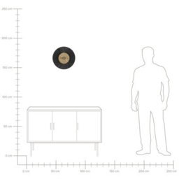 Beliani Wall Lamp Black Textured Paper Shade Japandi Accent Light, Round 50 X 12 Cm - thumbnail 7