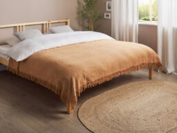 Beliani Bedspread Yerbent Cotton 150 X 200 Cm Golden Brown - thumbnail 2