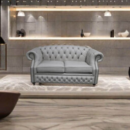 Chesterfield 2 Seater Shelly Seely Leather Sofa Bespoke In Buckingham Style - thumbnail 3
