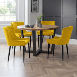 Oakham Cromwell Premium Mustard Velvet Dining Chairs - Set Of 2 - thumbnail 5