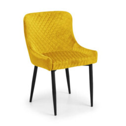 Oakham Cromwell Premium Mustard Velvet Dining Chairs - Set Of 2 - thumbnail 2
