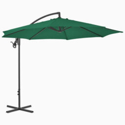 Berkfield Cantilever Umbrella With Steel Pole 300 Cm Green - thumbnail 2
