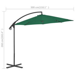 Berkfield Cantilever Umbrella With Steel Pole 300 Cm Green - thumbnail 7