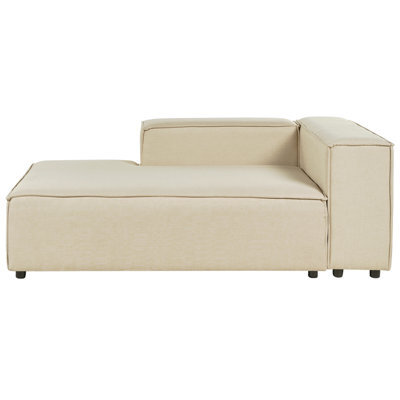 Beliani Chaise Longue Aprica Faux Linen Beige - image 1