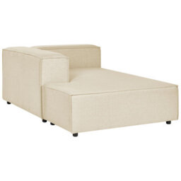 Beliani Chaise Longue Aprica Faux Linen Beige - thumbnail 7