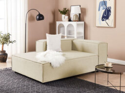 Beliani Chaise Longue Aprica Faux Linen Beige - thumbnail 2