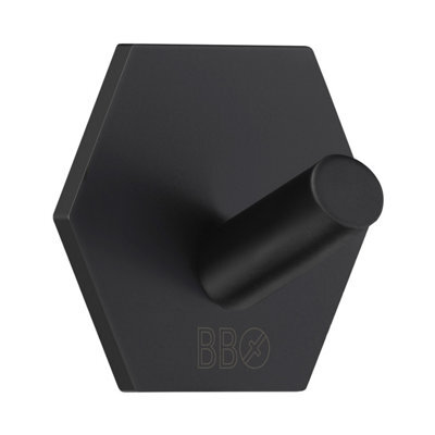 Beslagsboden - Single Hook, Hexagon, Self-Adhesive, Black - image 1