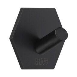 Beslagsboden - Single Hook, Hexagon, Self-Adhesive, Black