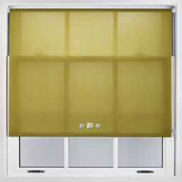 Furnished Trimmable Roller Blind With Triple Square Eyelets And Metal Fittings - Green Daylight Shade (W)90Cm X (L)210Cm