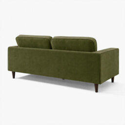Furniturebox Uk Jasper Green Linen-Look Fabric 3 Seater Sofa - thumbnail 9