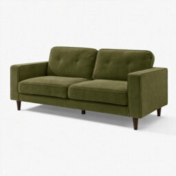 Furniturebox Uk Jasper Green Linen-Look Fabric 3 Seater Sofa - thumbnail 8