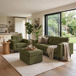 Furniturebox Uk Jasper Green Linen-Look Fabric 3 Seater Sofa - thumbnail 7