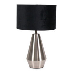 Valuelights Jax Silver Metal Touch Dimmer Table Lamp With Black Velvet Shade - thumbnail 2