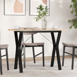 Berkfield Dining Table Y-Frame 100X50X75.5 Cm Solid Wood Pine And Steel