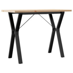 Berkfield Dining Table Y-Frame 100X50X75.5 Cm Solid Wood Pine And Steel - thumbnail 2