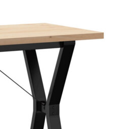 Berkfield Dining Table Y-Frame 100X50X75.5 Cm Solid Wood Pine And Steel - thumbnail 7