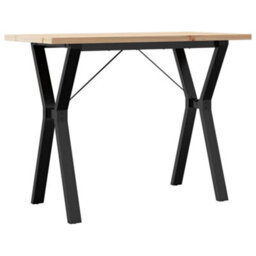 Berkfield Dining Table Y-Frame 100X50X75.5 Cm Solid Wood Pine And Steel - thumbnail 6