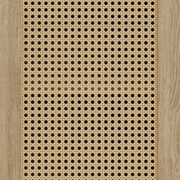 Vonhaus Wide Sideboard For Living Room, Rattan Effect Hallway Cabinet With 6 Storage Shelves, Scandi Look Storage Cabinet, Lena - thumbnail 9