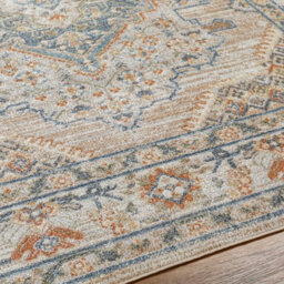 Livabliss Lillian-Washable Brown Blue Traditional Vintage Boho Living Dining Rug 140 X 200 Cm Easy Care, Non Shedding - thumbnail 3