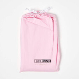 Homescapes Pink Cotton Cot Bed Fitted Sheets 200 Thread Count, 2 Pack - thumbnail 5