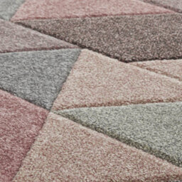 Melrose Salerno Pink Triangles Patterned Design X-Large Indoor Area Rug 200/285Cm - thumbnail 2
