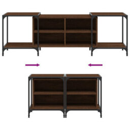 Walplus Tv Cabinet Brown Oak 153X37X50 Cm Engineered Wood - thumbnail 7