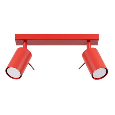 Sollux Lighting Ring Steel Red 2 Lights Modern Ceiling Lamps - image 1