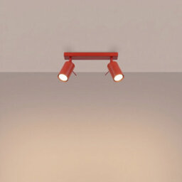 Sollux Lighting Ring Steel Red 2 Lights Modern Ceiling Lamps - thumbnail 3