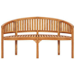 Vidaxl Banana Bench 151 Cm Solid Teak Wood - thumbnail 4