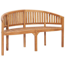 Vidaxl Banana Bench 151 Cm Solid Teak Wood - thumbnail 1