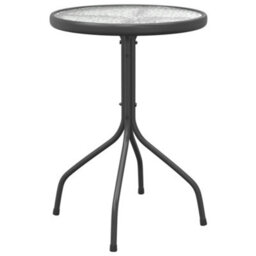 Berkfield 3 Piece Garden Dining Set Black Steel - thumbnail 8