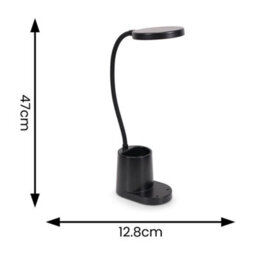 Valuelights Marco Black Rechargeable Goose Neck Dimmable Desk Lamp With Pen Holder Dimmable Adjustable Reading Task Light - thumbnail 6
