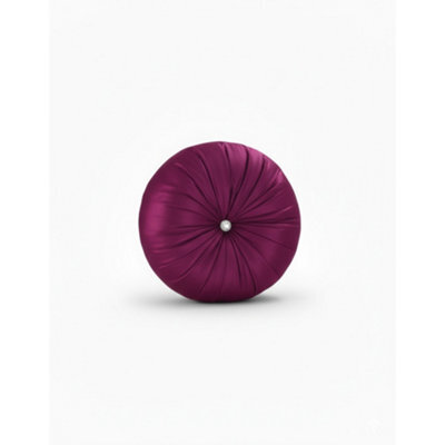 Round Diamante Cushion Sparkly Crystal Embellished Glam Filled Cushion Purple One Size