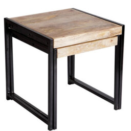 Kingwood Upcycled Industrial Metal And Wood Nest Of 2 Tables - thumbnail 9