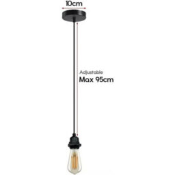 Modern Black Ip65 Waterproof E27 Lamp Holder Indoor/outdoor Ceiling Pendant For Backyards & Porches - thumbnail 2