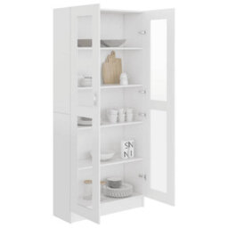 Vidaxl Vitrine Cabinet White 82.5X30.5X185.5 Cm Engineered Wood Vitrine Cabinets - thumbnail 4