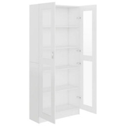 Vidaxl Vitrine Cabinet White 82.5X30.5X185.5 Cm Engineered Wood Vitrine Cabinets - thumbnail 5