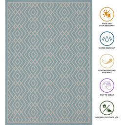 Homeart Outdoor Rugs Easy Cleaning Area Rugs For Balcony,garden,picnic,uv Weather Resistant Aqua Cream, 80 X 150 Cm - thumbnail 6