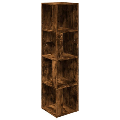 Berkfield Classic Corner Cabinet Smoked Oak 33X33X132 Cm Engineered Wood - image 1
