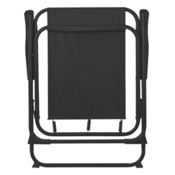 Harbour Housewares 6X Folding Beach Chairs - Black  - Metal Frame Fabric Canvas Portable Garden Beach Chairs - thumbnail 4