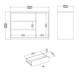 Wyld Haus Salzburg White Wooden Sideboard - 1 Door, 3 Drawers, 1190mm W - thumbnail 9
