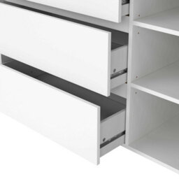 Wyld Haus Salzburg White Wooden Sideboard - 1 Door, 3 Drawers, 1190mm W - thumbnail 8