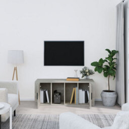 Berkfield Tv Cabinet Concrete Grey 100X35X40 Cm Engineered Wood - thumbnail 3
