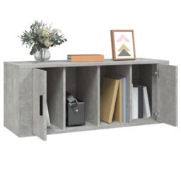 Berkfield Tv Cabinet Concrete Grey 100X35X40 Cm Engineered Wood - thumbnail 4