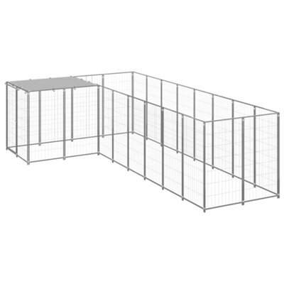 Berkfield Dog Kennel Silver 6.05 M2 Steel - image 1