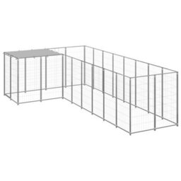Berkfield Dog Kennel Silver 6.05 M2 Steel