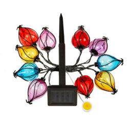 Solar Powered Rainbow Balloon Bulb String Lights - Set Of 10 Weatherproof Colourful Outdoor Garden Led Festoon Lighting - L4.7M - thumbnail 2