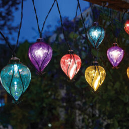 Solar Powered Rainbow Balloon Bulb String Lights - Set Of 10 Weatherproof Colourful Outdoor Garden Led Festoon Lighting - L4.7M - thumbnail 1