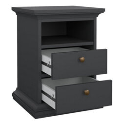 Furniture To Go Paris 3 Piece Bundle, Bedside, Chest And 2 Door Wardrobe In Matt Grey - thumbnail 3